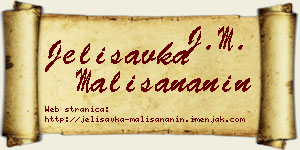 Jelisavka Mališananin vizit kartica